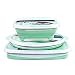 Collapsible Food Storage Containers leakproof for Kitchen - Space Saving - FDA Approved and BPA Free fresh box for travel, 3 Pack with Square+Round+Rectangle Insulated Lunch Containers - Medium