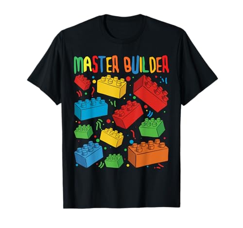 Master Builder Kids Block Building Ladrillo Builder Camiseta