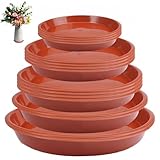 eupdd 16 Piezas Platos para Macetas Rojo: 16/20/24/28/32cm Platillos para Plantas, Jardines, Patios Traseros, Balcones, Platos Macetas, Platillo de Plantas de Plástico, Platillos para Jardín