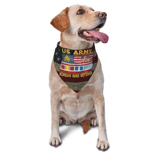 Us Army Sergeant Korean War Veteran Dog Scarf Pet Bandana Cat Pet Bibs