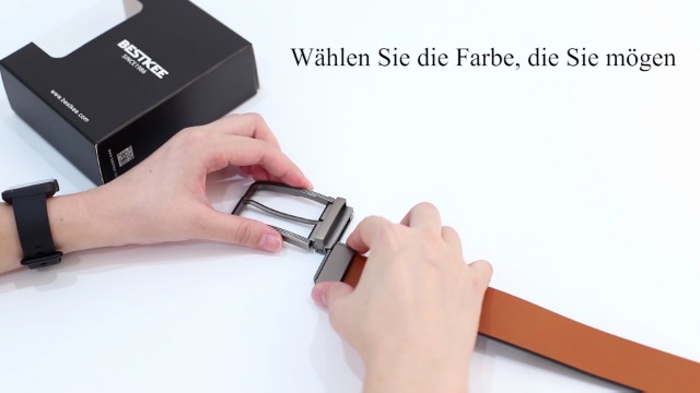 BESTKEE Leren herenriem, herenriem, jeansriem voor mannen, gedraaide gesp, breedte 3,5 cm - Image 8