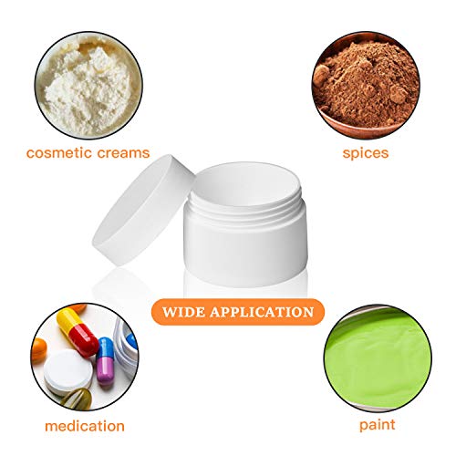 Akamino AKAMINO01 Plastic Containers Akamino White Plastic Lotion Jar With Inner Liners And Dome Lids For Make-Up Cosmetic, Creams, Lotions, Refillable Travel Airtight Container Storage thumb #3