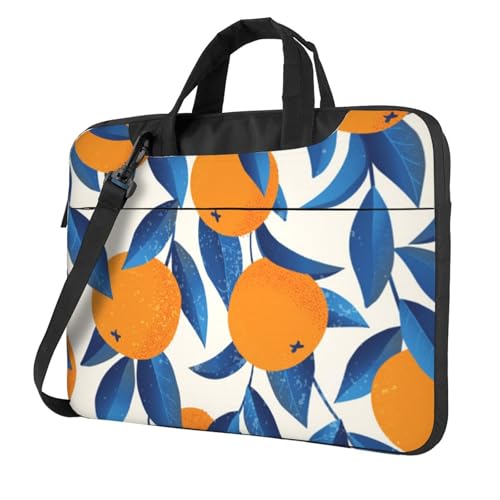 Sac pour ordinateur portable imprimé oranges sacoche antichoc avec bandoulière bureau