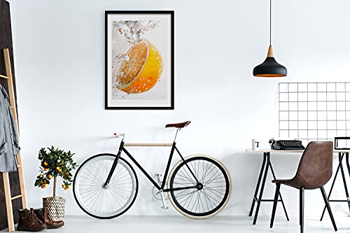 Cadre en bois décoratif de qualité avec tableau moderne oranges 40x60 - 2