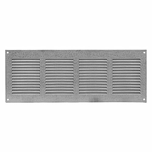 Armar Trading Ltd Galvanised Air Vent Grille 400Mm X 150Mm Fly Screen Flat Louvre Duct Cover (Galvanised)