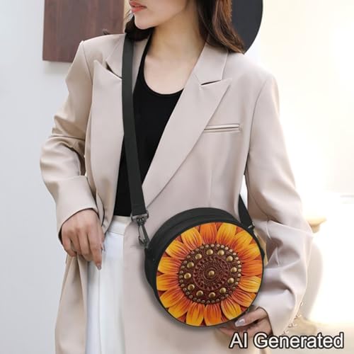 Image of Women Novelty Round Clock Shape Zippered Clock Purses for Women Tote Handbag Shoulder Bag, Gift for Mom Girlfriend