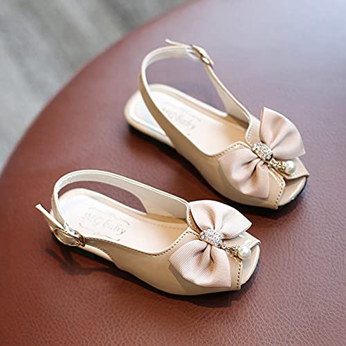Girls' Sandals Sandals Princess Bowknot Crystal Shoes -Toe Toddler Baby Girls Children Girl's Shoes (White, 9 Toddler)3