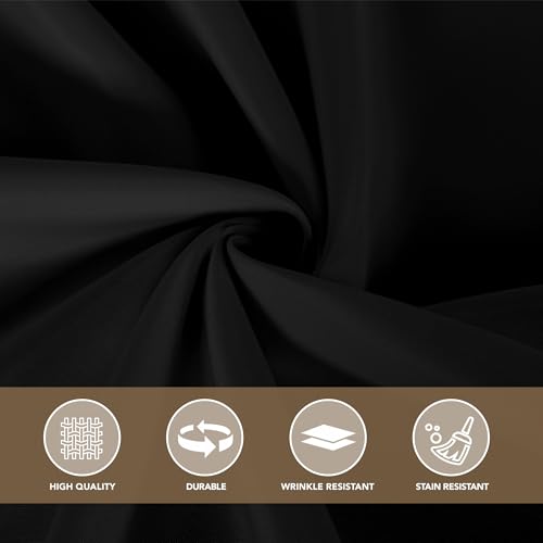 Image of sancua Black Tablecloths for 6 Foot Rectangle Tables, 10 Pack - Washable Polyester Fabric Rectangular Table Cloth, Reusable Table Covers for Wedding Party, Birthday, Banquet Reception, 54x108 Inch