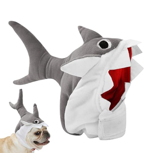 Gorro Tiburón para Perros y Gatos, Disfraz Ajustable S
