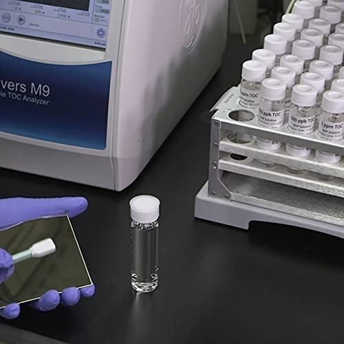 Alwsci Borosilicate Glass 40Ml Clear Epa Toc Screw Neck Vial With 3 Mm Pp Screw Cap, Center Hole, Silicon White With Certified (Case Of 72) #TOP3