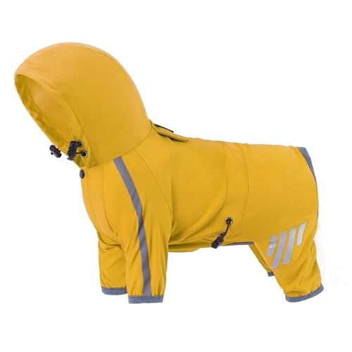 Hund Regenmäntel Haustier Mit Kapuze Regenmäntel 4Bein Regenjacken Reflektierende Hund KleidungRegenmantel Hautfreundliche RainyWear Pet Supplies Wasserdichte Hundemantel Hund Regen Anzug Mit Kapuze