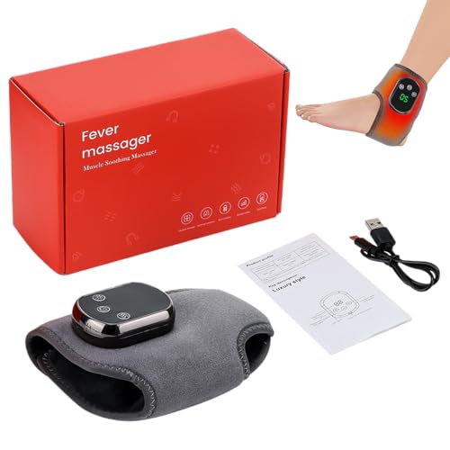 Masajeador De Pies | Masajeador Eléctrico De Pies Con Batería Y Calor - Manta Térmica Para Tobillos Con 3 Modos De Vibración, Herramienta De Masaje Caliente Para Mujeres Y Hombres