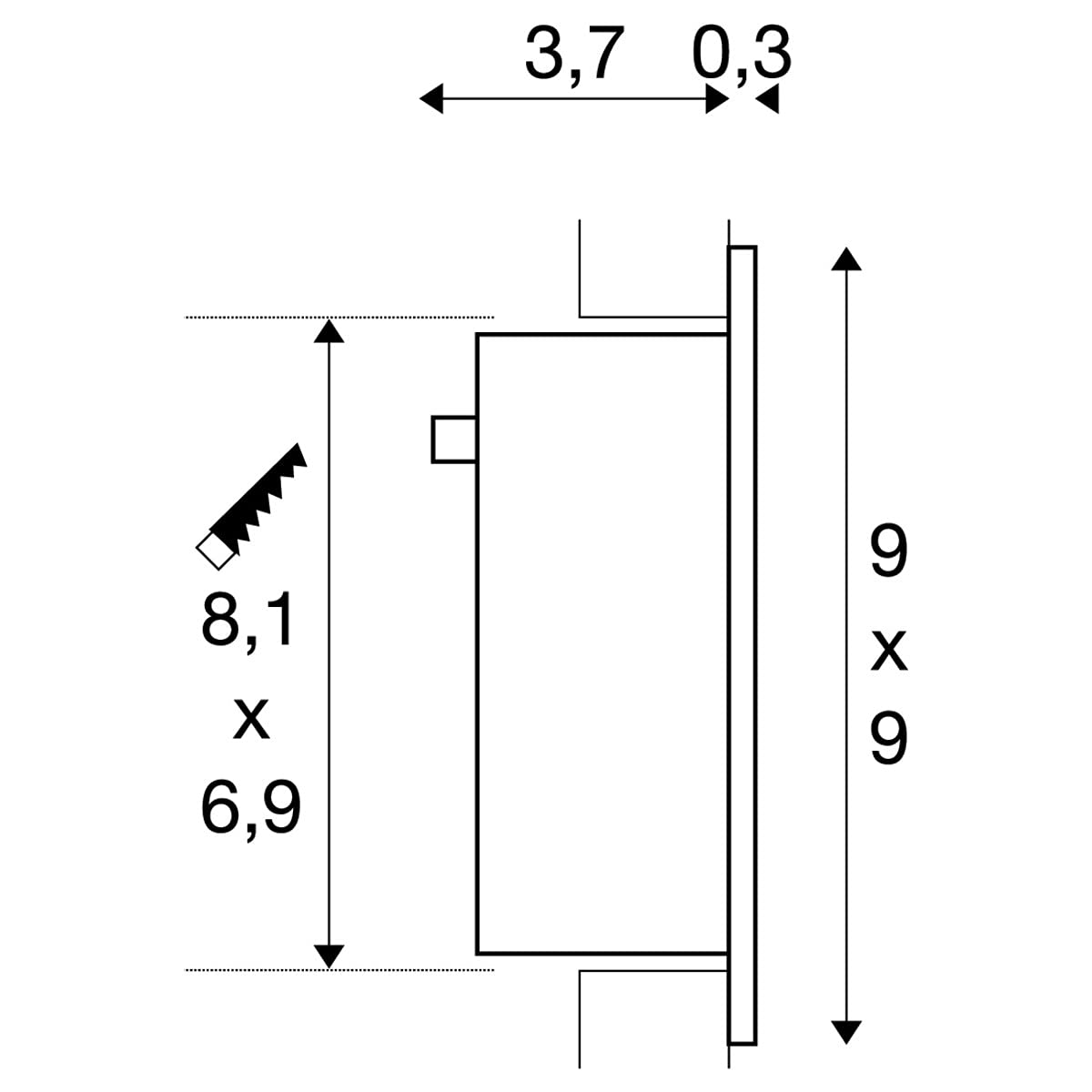 SLV LED Einbauleuchte Frame Curve | Wand- und Deckenleuchte zum Einbau | Eckig, Weiß, 3000K Warmweiß | Stilvolle Wandleuchte, Einbau-Strahler LED Treppen-Beleuchtung, Stufen-Licht, Treppenlicht