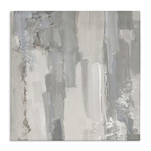 Grey Brushed Abstract Cityscape, 17 x 17 Inch Canvas Wall Art