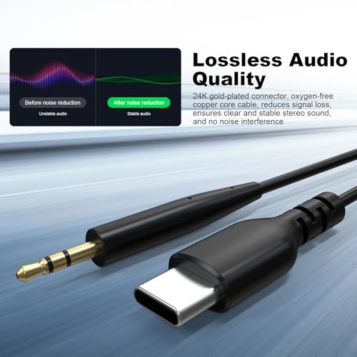 Cable USB C a 2,5 mm para Bose 700 auriculares cable aux tipo C para Samsung 6
