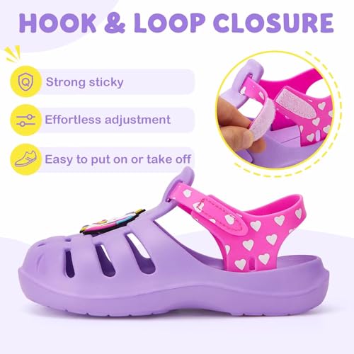 Image of FUNCOO PLUS Boys Girls Sandals Toddler Lightweight EVA Water Shoes Kids Closed Toe Fisherman Sandals Summer Beach Sports Shoes Outdoor