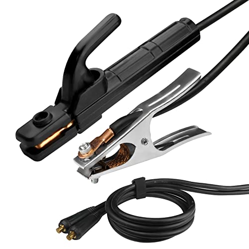 Jacazooy Welding Electrode Holder 4.9Ft Stick Copper Plier Ground Clamp Mma Mini Welding Rod Copper Clamp Tool Accessories With Cable #TOP28