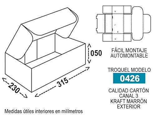 Pack 50 cajas para envíos 315x230x050mm. Caja automontable. Caja cartón Kraft. Montaje muy fácil y sencillo.Apta para envíos postales. Ultraresistentes. Ideal para tiendas online