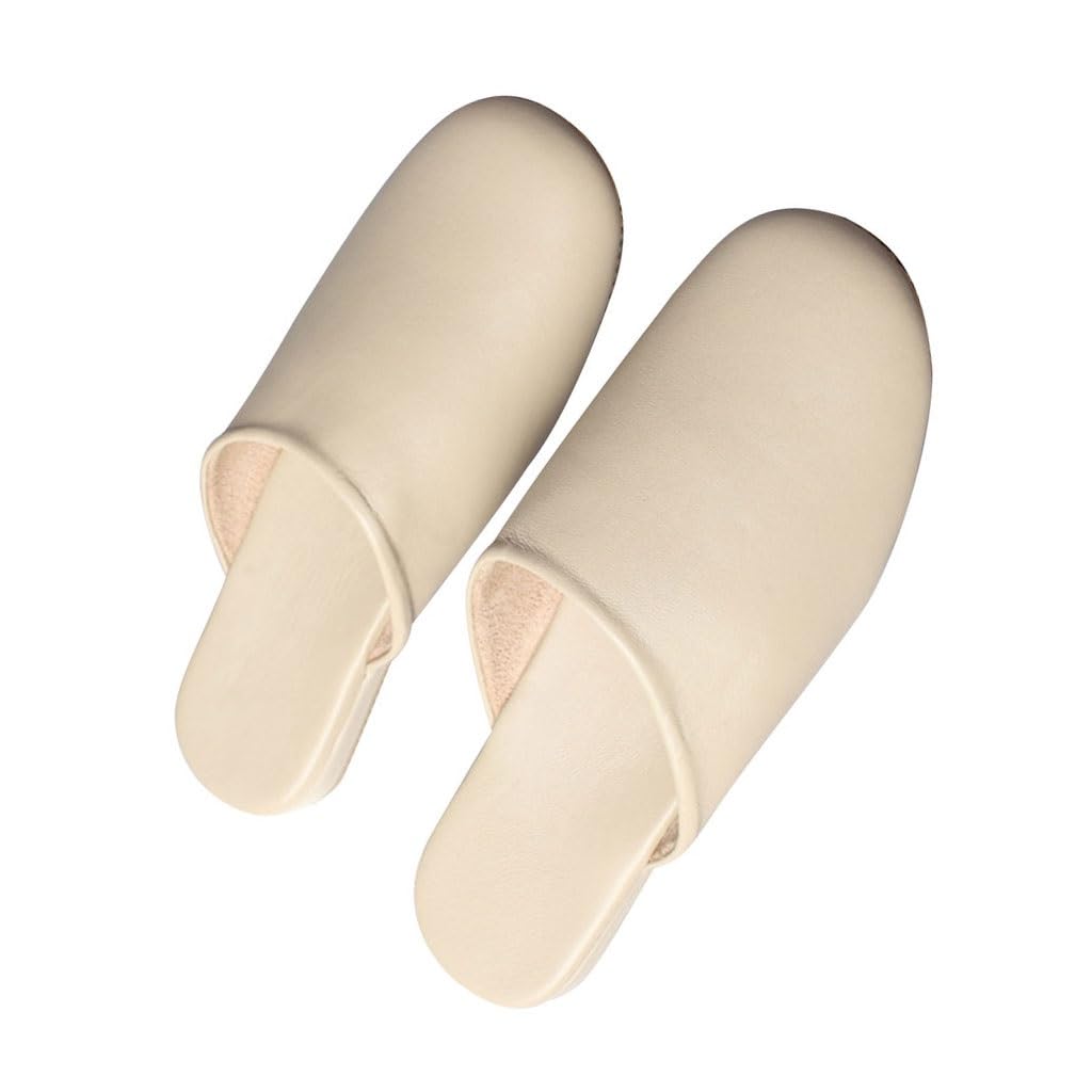Pantuflas De Cuero Premium Sin Cordones Para Mujer, Zapatillas De Casa,zapatilla Planas De Hotel Con Suela Oxford Antideslizante Zapatillas De Dormitorio Para Primavera Y Otoño(Beige,EUR35-36)
