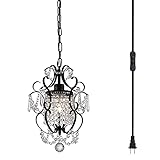 Raymalux Plug in Chandelier Mini Bronze Chandelier Iron Ceiling Light Fixture for Bedroom,Living...