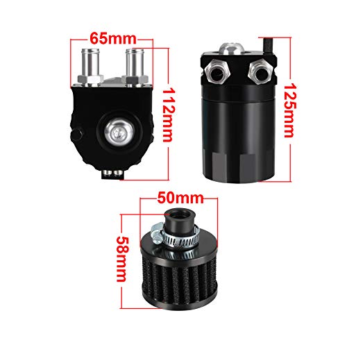 Universal 9mm Öl Auffangbehälter Ölsammler Ölsammelbehälter für Auto aus Aluminium