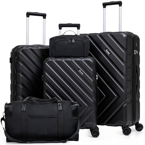 Luggage Sets 5 Piece, Suitcases with Wheels, ABS Hard Case Luggag...