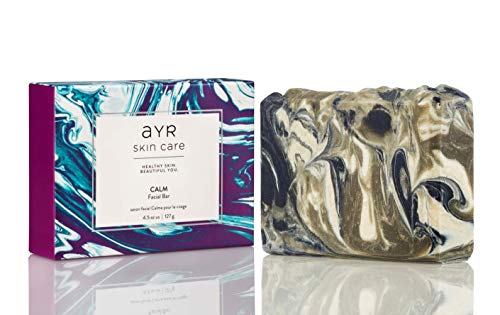 Ayr Skin Care Calm Facial Bar Soap | Natural, Organic Ingredients | With Activated Charcoal, Tumeric, and Sea Clay | 4.5 oz
