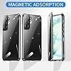 Jonwelsy Anti Peeping Case for Samsung Galaxy S22, 360 Degree Protection 4 Anti-Drop Corners Front Privacy Glass Cover Anti SPY Peep Screen Magnetic Adsorption Metal Bumper for Samsung S22 (Silver) - Thumbnail Image 5