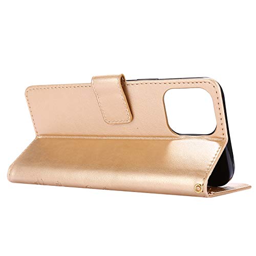 Capa C-Super Mall-UK para iPhone 12 Pro Max, capa carteira em relevo borboleta com suporte e capa fl