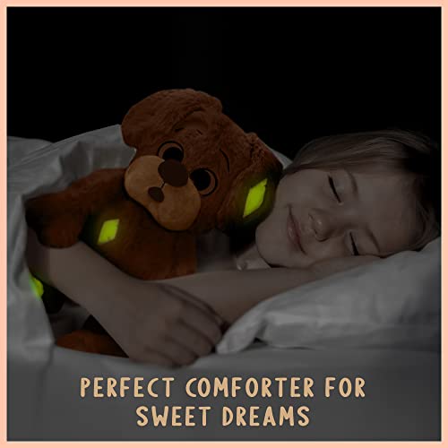 Secura Cutie Soft Stuffed Animal Puppy With Superpowers – Glow In Dark Patches For Bedtime Comfort (No Batteries Needed) – Stuffed Animal For Boys & Girls - Cute Plush Dog Teddy Bear Toy – 14" #TOP5