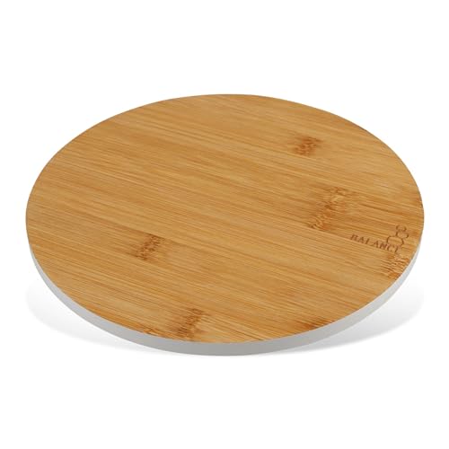 Fackelmann 37673 Planche à découper en bambou ronde, planche a decouper, planche bois, planche à decouper cuisine, planche apéro, Bambou, 24 x 24 x 0,5 cm,...