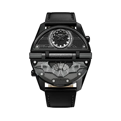 Image of Police Mens 50 x 32 mm The Batman - Limited Edition Black Dial Leather Analogue Watch (PLPEWJA2204901W)