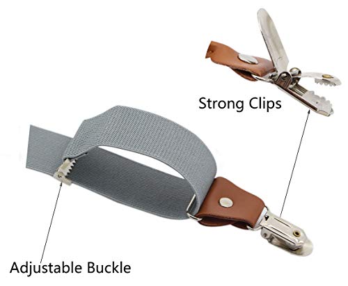 Timiot Men’s Y-Back 4 Metal Clip Elastic Wide Suspenders Perfect For Both Casual&Formal (Light Grey) #TOP3