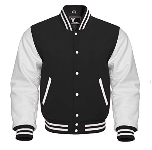 Image of Premium Letterman Baseball School College Bomber Varsity Jacket Purple & Gold Genuine Leather Sleeves