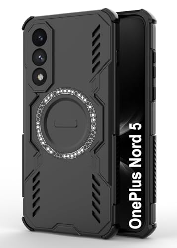 Image of Back Cover Case for OnePlus Nord 5 5G | 360 Protection Mobile Phone Case Mag-Safe | Camera Protection | Back Cover for 1 + OnePlus Nord5 / One Plus Nord 5 5+G - Black TPU+PC