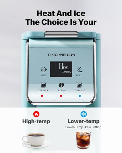 Image of K Cup Coffee Maker With Bold Setting, Single Serve Hot & Iced Coffee Maker for K-Cup and Grounds, 52oz Removable Water Tank, 6 to14oz Brew Sizes, Pod Coffee Machine With Reusable Filter, Blue