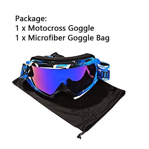 Jiepolly Motocross Goggles, Anti-Scratch Lenses, Bicycle Snowboard Climbing Teens (L04) #TOP6