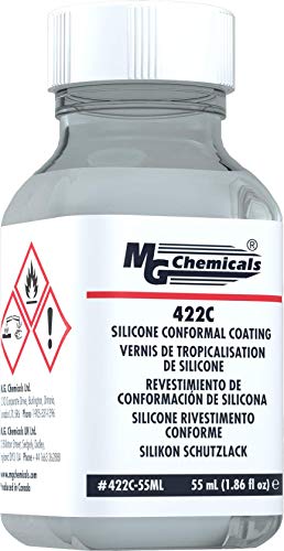 Konforme Beschichtung - Silikon mit UV-Anzeige, UL 94V-0 (Aktenzeichen E203094), 55 ml Glasflasche mit Bürsten, 422C-55ML