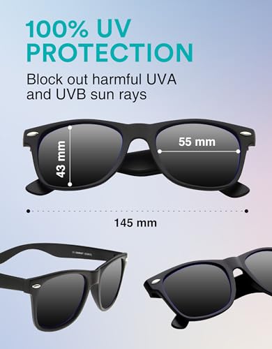 Image of zeroUV - Classic Colored Mirror Lens Square Horn Rimmed Sunglasses for Men Women