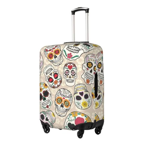 Mexican Skull Print Suitcase Cover Luggage Protector Washable Elastic Fashionable Travel Gear Cover2