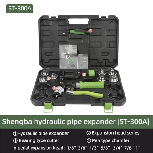 Kit de herramientas de expansión de tuberías de cobre hidráulico manual con cortadores de tubos, cabezales 7/11 para tuberías de 3/8 a 1-1/8 pulgadas, ideal para tareas de HVAC y fontanería