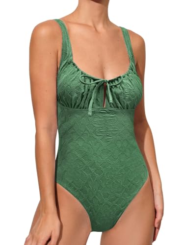 Image of BERLOOK Womens One Piece Swimsuits Floral Push Up Bathing Suit Sexy Tie Slimming Swimsuits for Women Swimwear