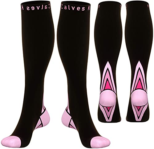 Calves Kelson - (2 Pairs)Compression Socks / Stockings for Men & Women,Speed Up Recovery BEST Graduated Athletic Fit for Travel, Running, Nurses,Shin Splints, Flight & Maternity Pregnancy. Boost Stamina, Circulation - -15%