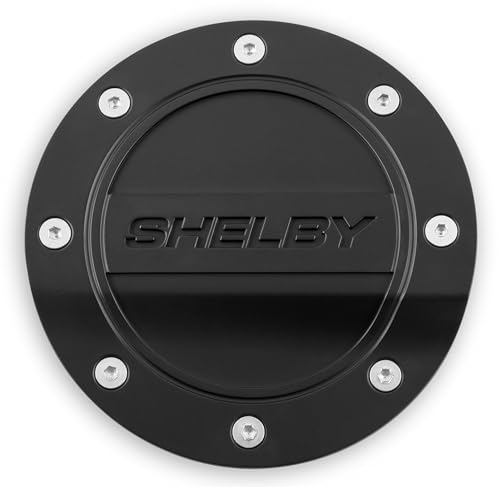 Drake Muscle Cars FS3Z-6640526-SA Fuel Door Comp Series Black with Shelby Logo