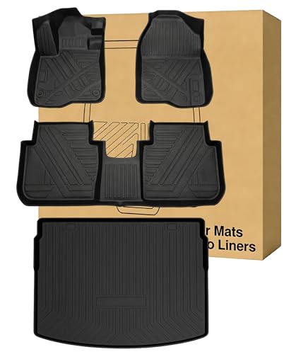 Floor Mats Cargo Liners Compatible with 2023-2026 Honda CR-VAll Weather Protector Waterproof Durable Anti-Slip Odorless Custom-fit Front Rear Rows Back Trunk Tray Full Set Carpet Liner