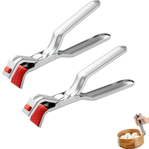 2 Pcs Hot Plate Grippers, Multi-Function Anti-Scald Bowl Clip, Anti-Scald Bowl & Dish Holder Clips, Non-Slip Kitchen Gripper Tongs (2pc by Faneswalk - Used condition - US$7.19
