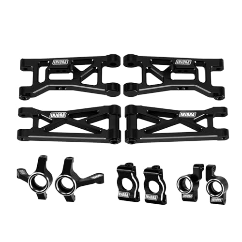 INJORA Bras de Suspension Avant et Arrière en Aluminium, Porte-Fusées Avant, Blocs de Chasse C-Hubs, Moyeux Arrière pour Buggy 1/24 Losi Micro-B 1/28...
