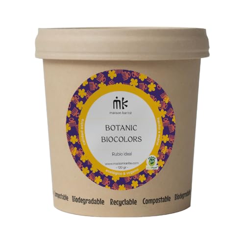 Maison Karité - Botanic BioColors | Tinte Vegetal 100% Natural y Vegano | Canas, Cuero Cabelludo Sensible | Compostable | 6 Tonos Disponibles | 100g (Luz Sobre Claros)