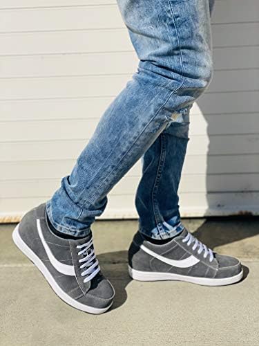 TOTO Men's Invisible Height Increasing Elevator Shoes - Gray Lace-up Suede Leather Sneakers - 2.8 Inches Taller - A1911 - Size 9 D(M) US | Image 6