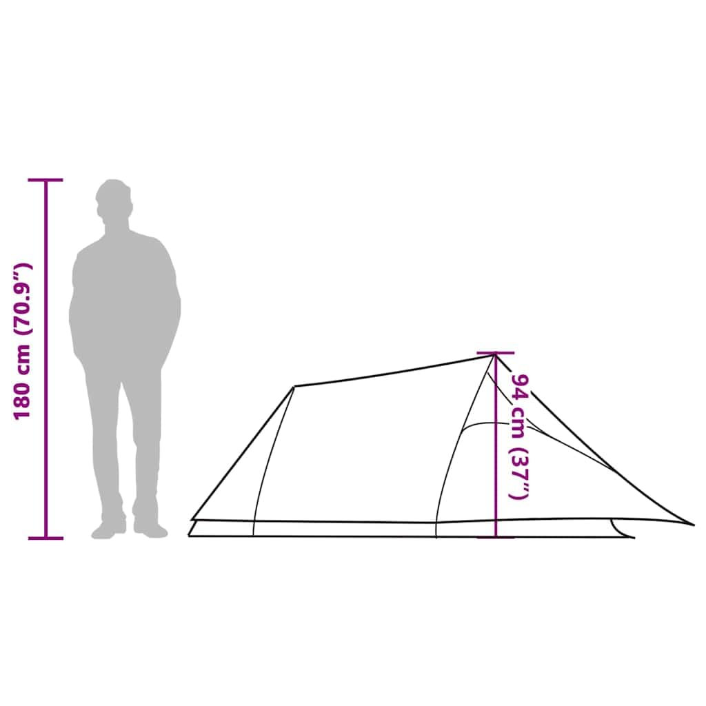 Tunnelzelt für Personen grün wasserdicht leicht, Campingzelt mit Moskitonetz, winddichtem PU Polyester, abnehmbarem Überzelt für Trekking, Outdoor, Festival und Reise
